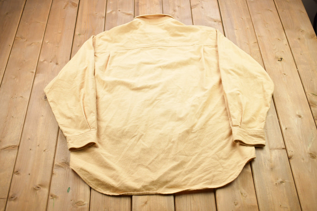 Vintage 1990s Land's End Blank Yellow Button Up Shirt