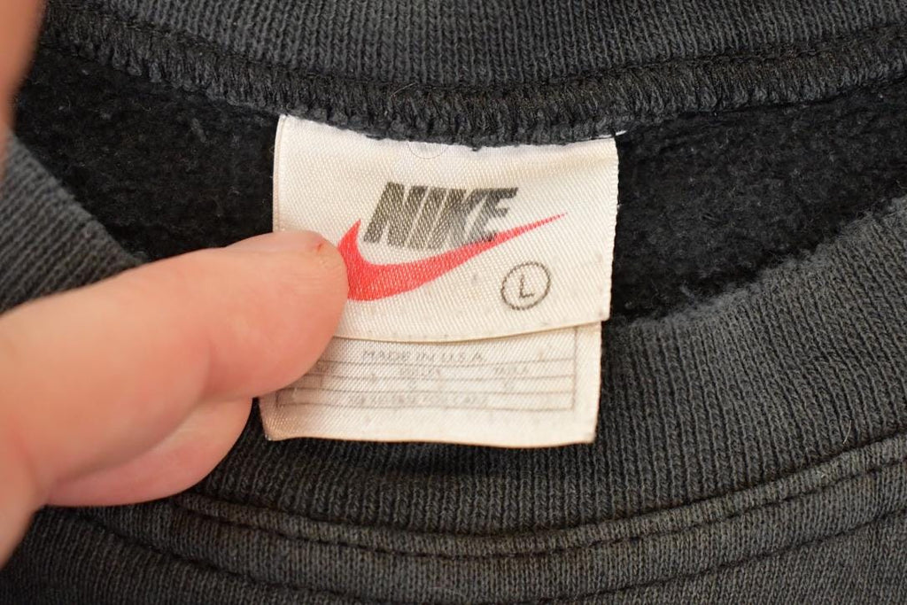 Vintage 1990s Nike Embroidered Mini Swoosh Sweatshirt Men's L