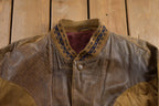 Vintage 1980s Suede Leather Embroidered Jacket