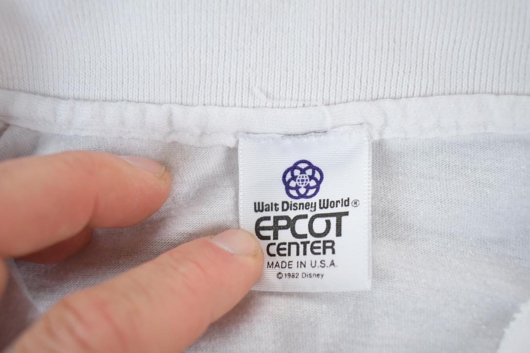 Vintage 1990s Youth Disney World Epcot Centre Cartoon Promo Polo Shirt