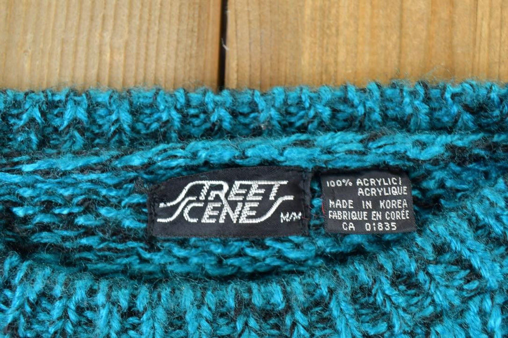 Vintage 1990s Street Scenes Loose Knit Crewneck Sweater