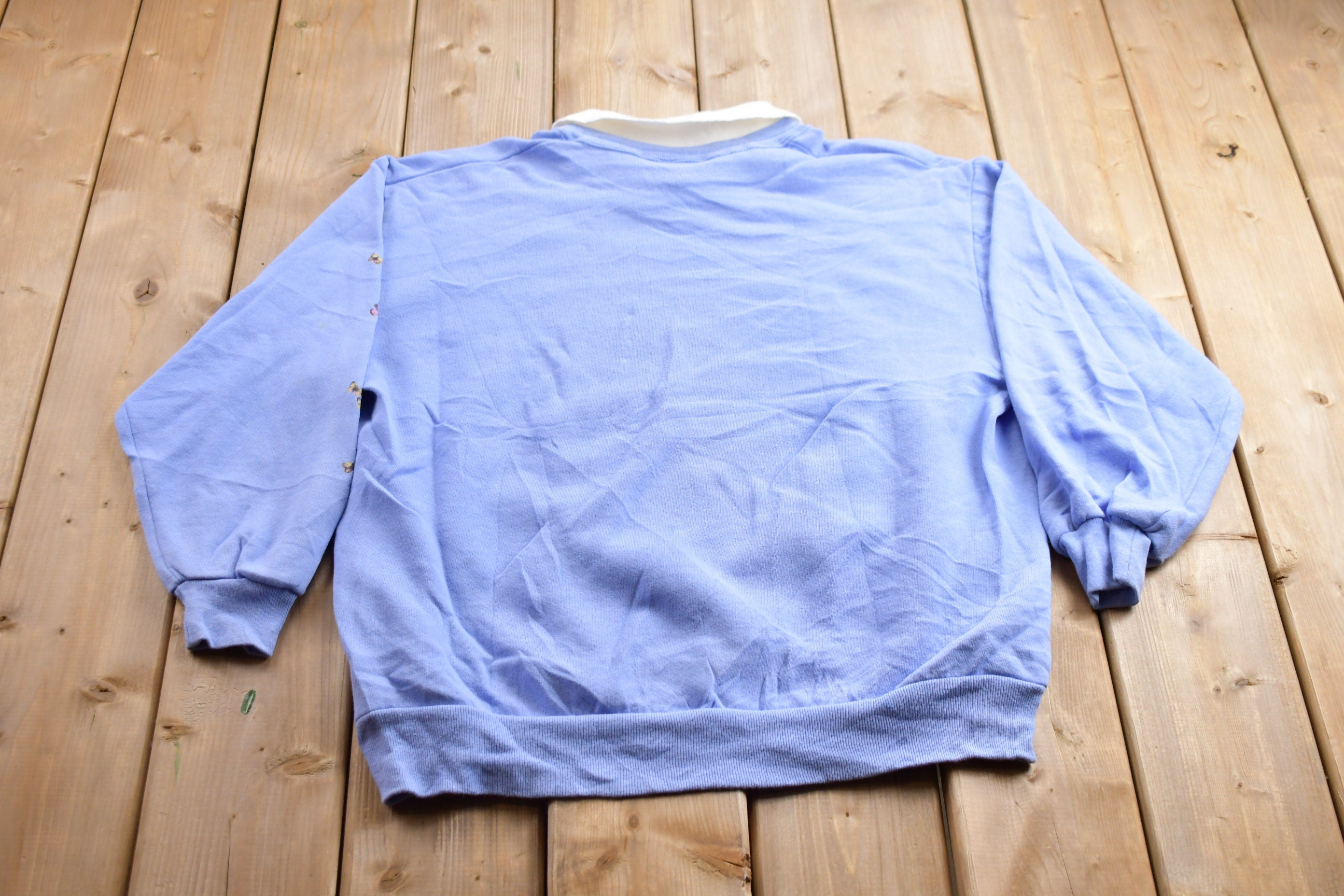 Vintage 1990s Morning Sun Butterfly Theme Collared Sweater