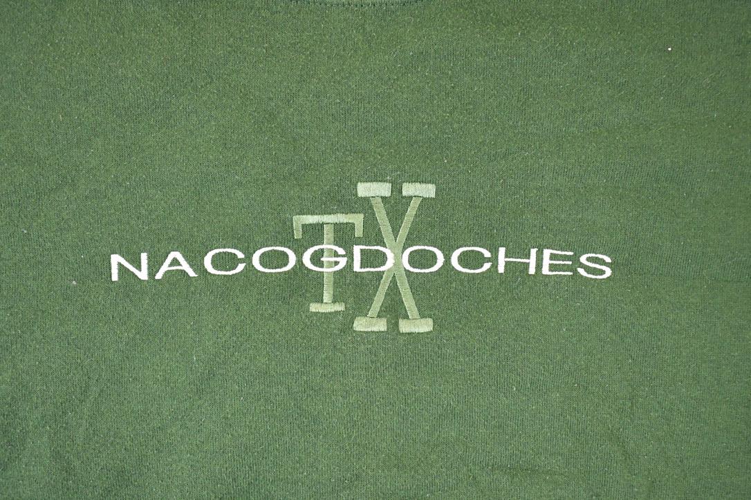 Vintage 1990s Nacogdoches Texas Embroidered Crewneck Sweatshirt Men's XL