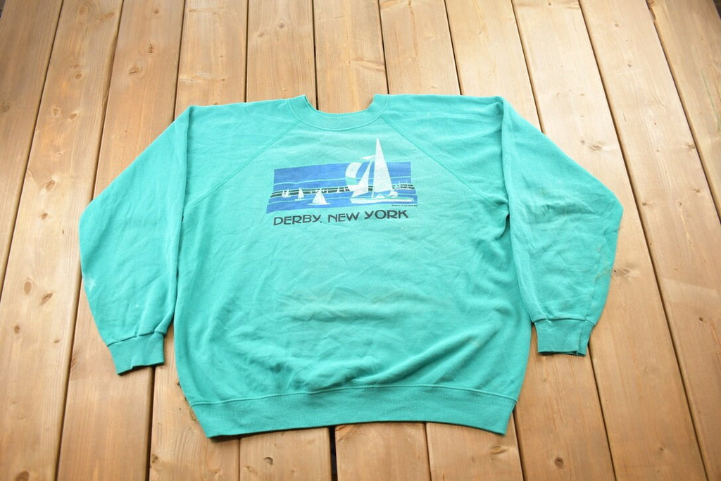 Vintage 1990s Derby New York Graphic Crewneck Sweatshirt
