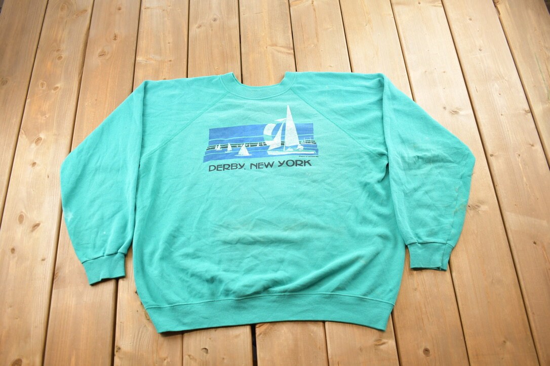 Vintage 1990s Derby New York Graphic Crewneck Sweatshirt