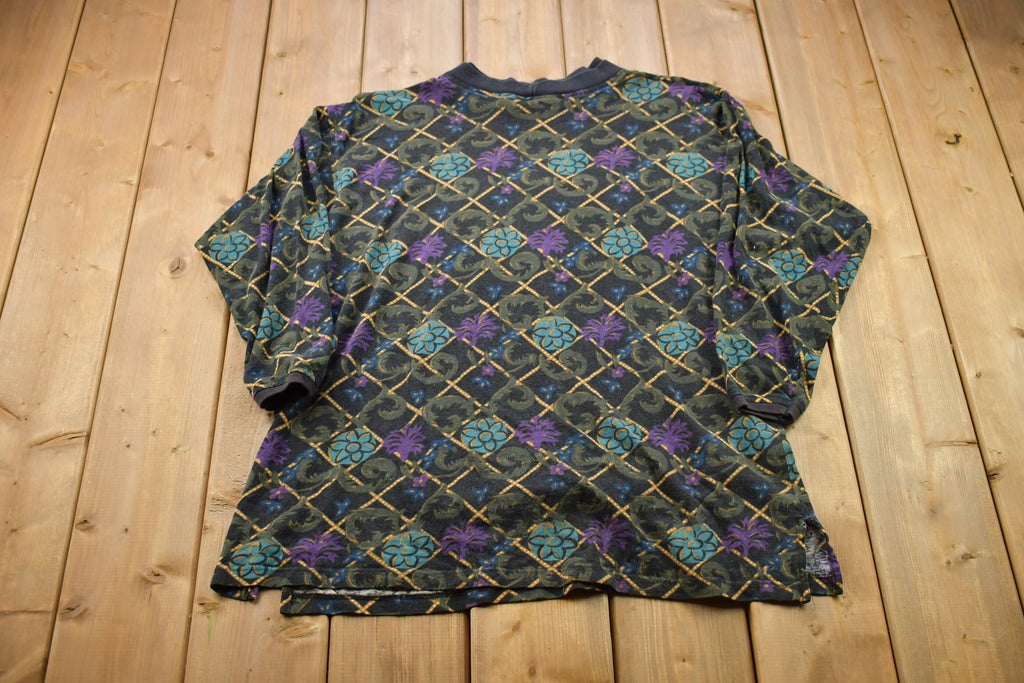 Vintage 1990s Patterned Floral Theme Sweatshirt