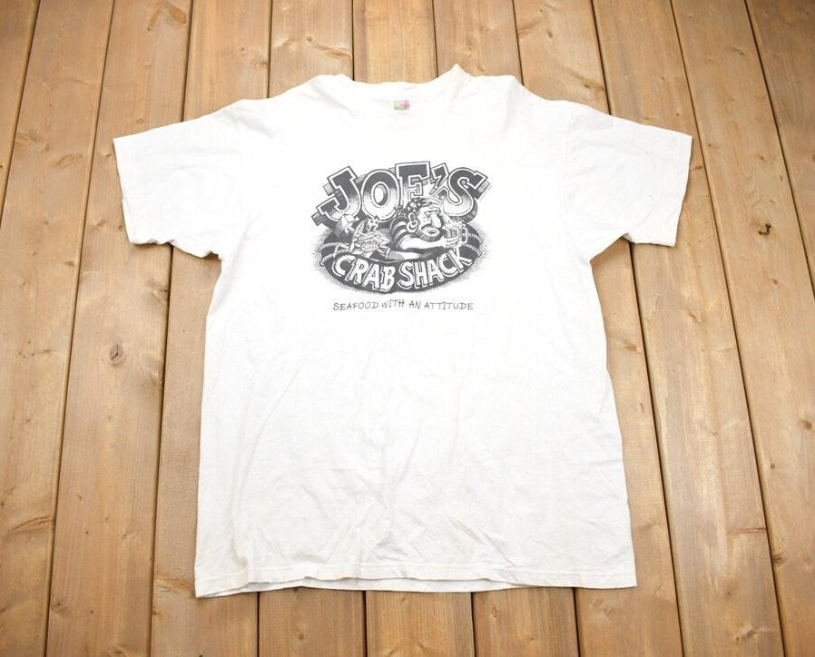 Vintage 1990s Joe's Crab Shack USA Souvenir T Shirt  Streetwear  Made In USA  Vacation Tee  Travel T Shirt  Tourist  Hey You