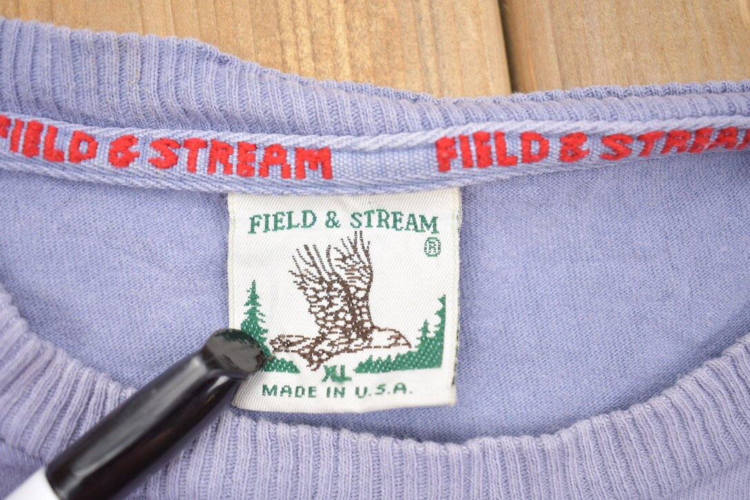 Vintage 1990s Field & Stream Sunset Graphic T Shirt / Vintage T Shirt / Rare Vintage / Streetwear / Single Stitch / Made In USA / Fish Club