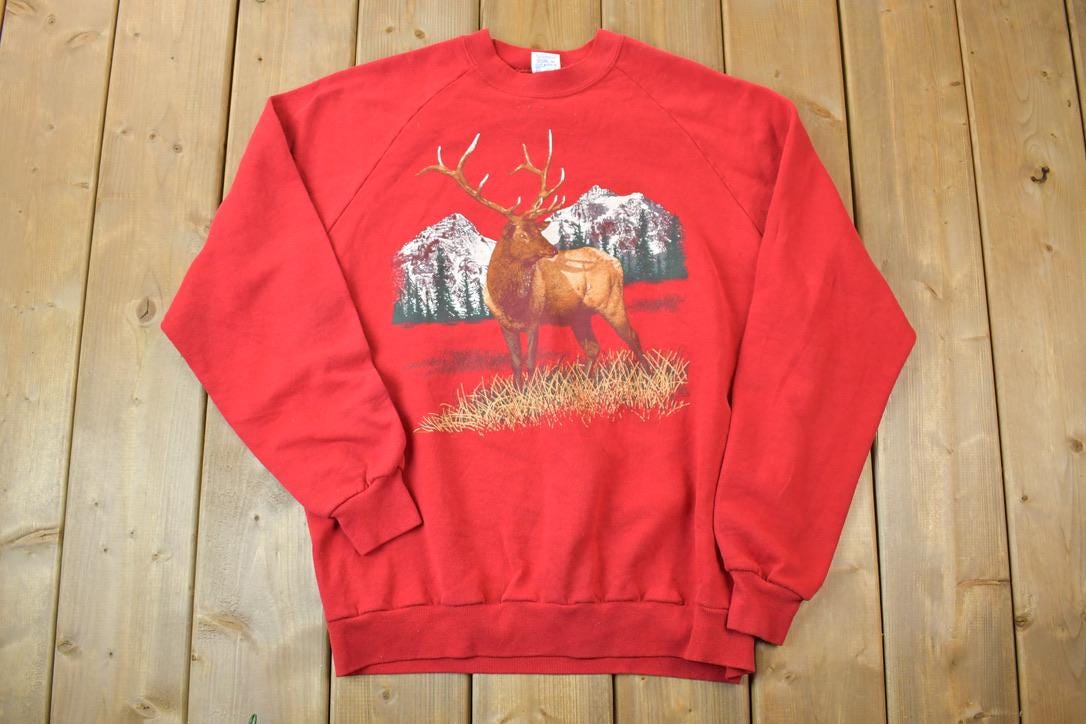 Vintage 1990s Jerzees Big Buck Mountain Crewneck