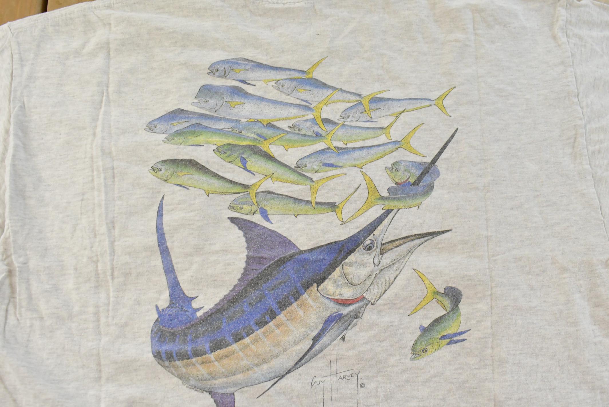 Vintage 1990s Guy Harvey Souvenir Fishing T-Shirt Men's 2XL
