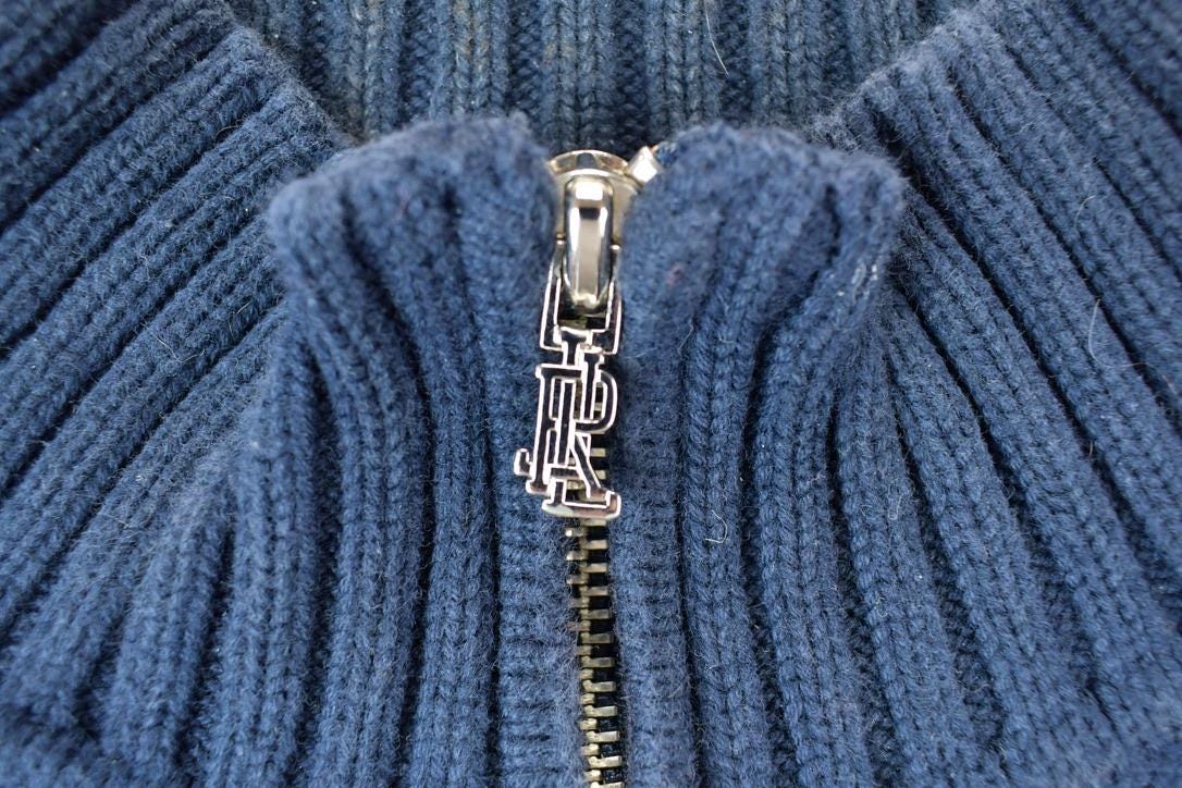 Vintage 1990s Lauren Ralph Lauren Quarter Zip Knit Mock Neck Sweater