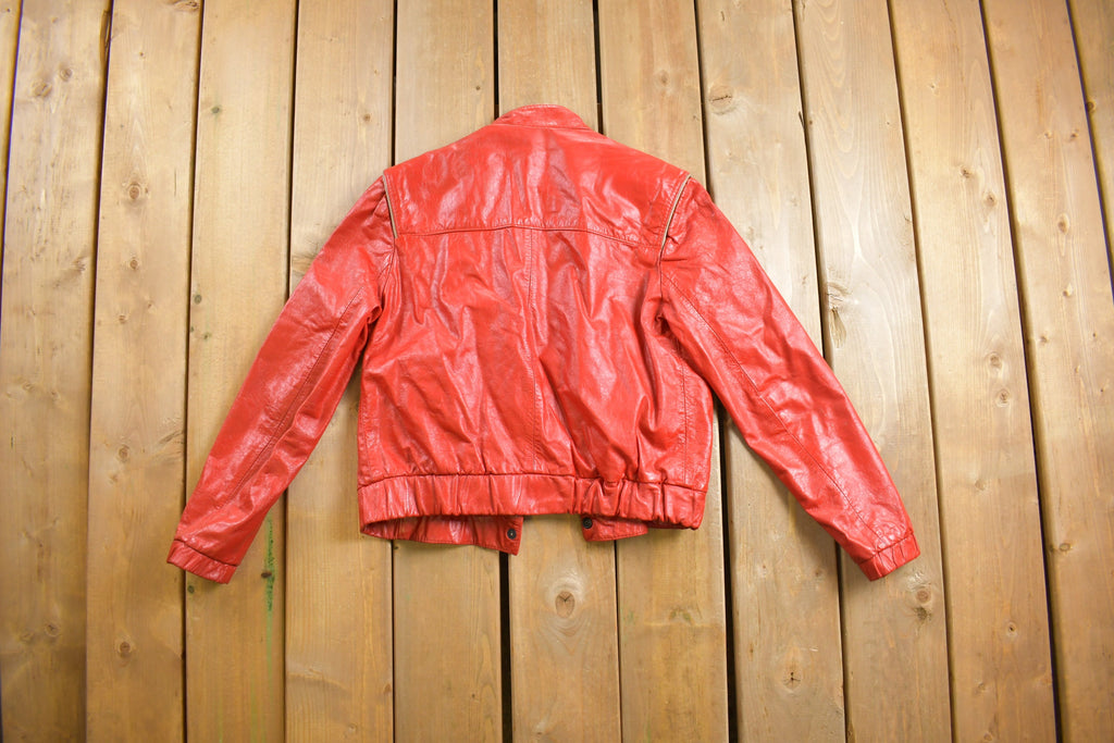 Vintage 1970s Marco Morani Red Leather Jacket