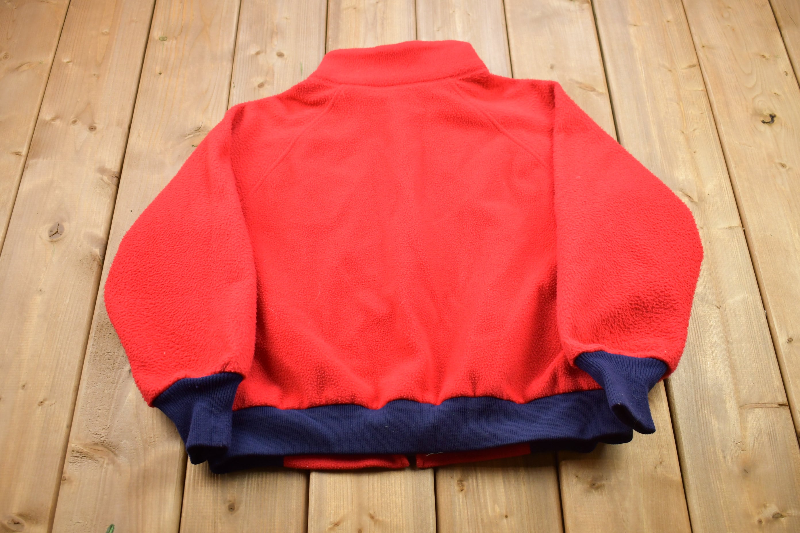 Vintage 1990s Red Nature Bound Fleece Zip Up Sweater