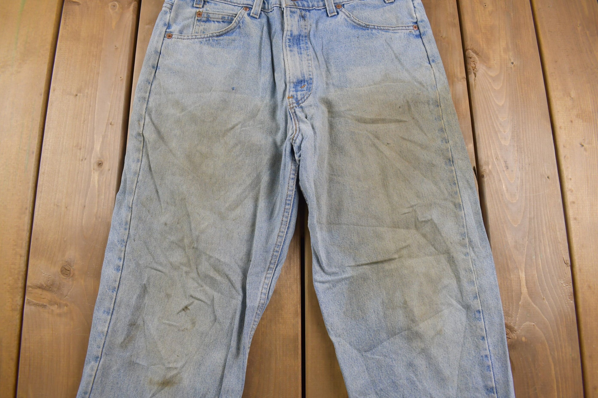 Vintage 1980s 550 Levi's Orange Tab Naturally Distressed Jeans Size 35 x 30