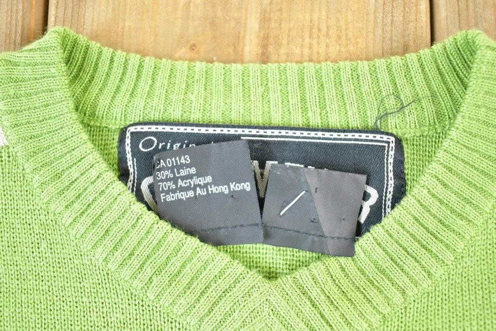 Vintage 1990s Obermeyer Youth Knit Abstract Pattern Crewneck Sweater Youth M