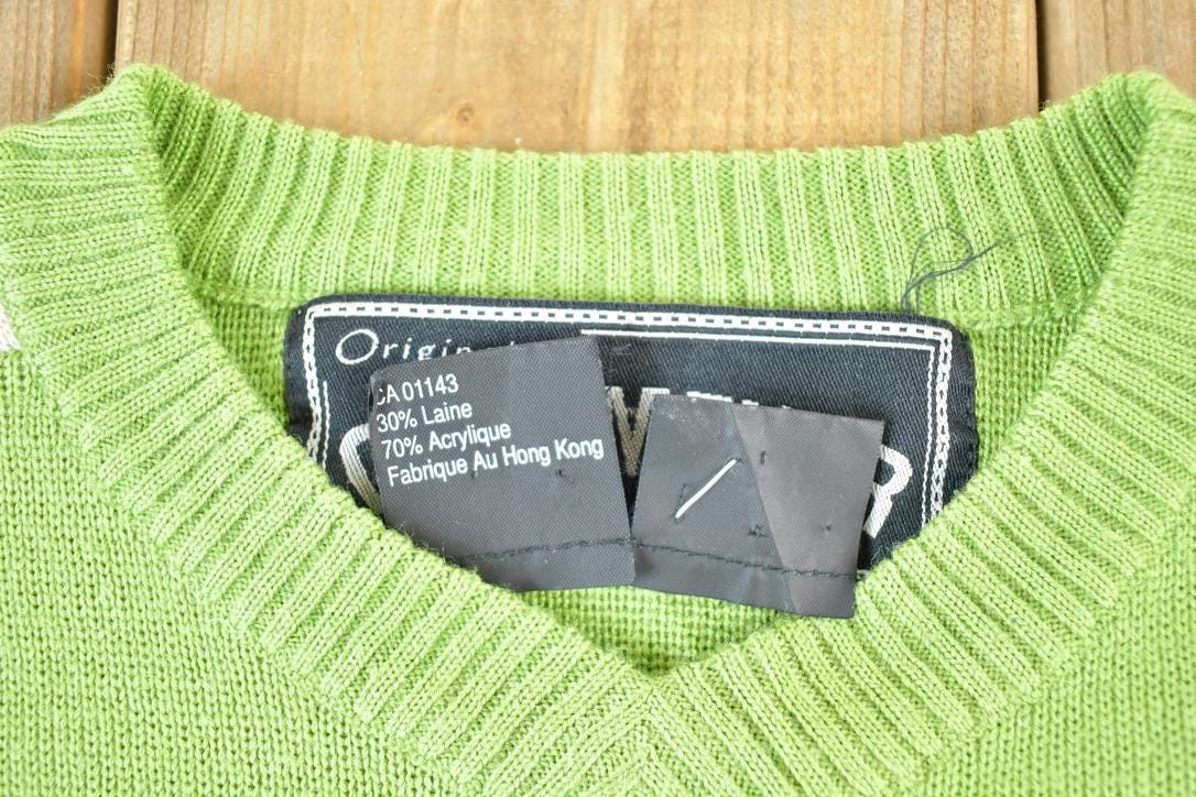 Vintage 1990s Obermeyer Youth Knit Abstract Pattern Crewneck Sweater Youth M