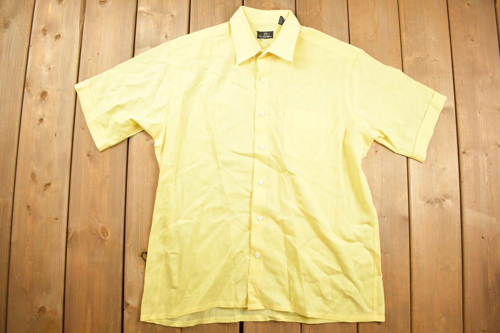 Vintage 1980s Blank Yellow Button Up Shirt