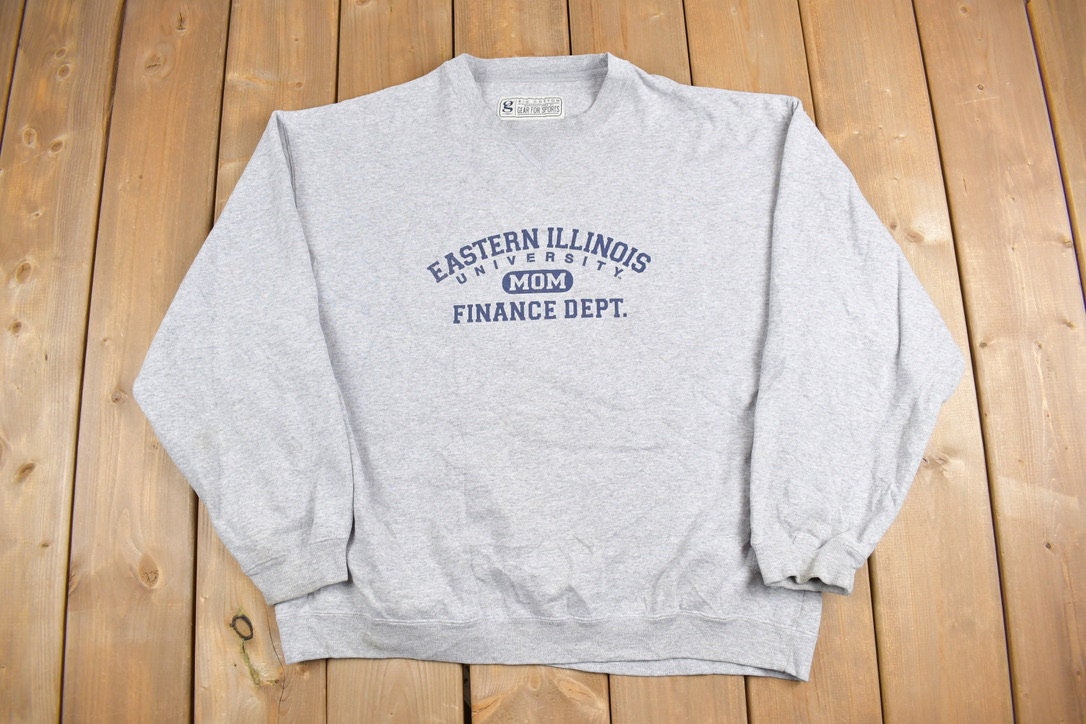 Vintage 1990s Eastern Illinois University Mom Collegiate Crewneck  Financial Dept  NCAA Sweatshirt  Sportswear  Americana  90s EIU