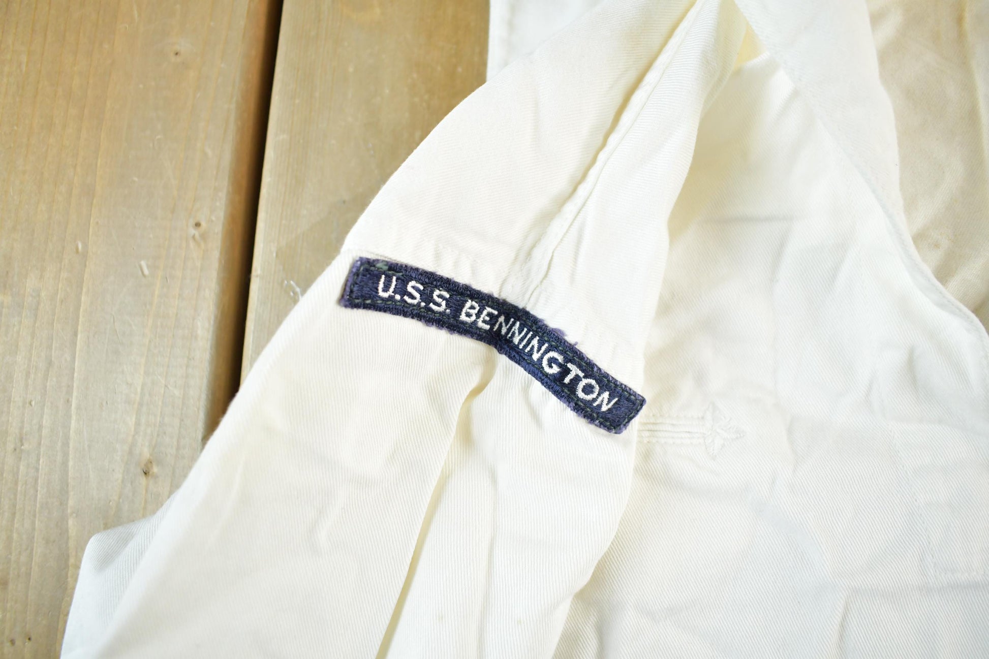 Vintage 1940s Military Navy U.S.S. Bennington Sailor WW2 Era Shirt Men's Small
