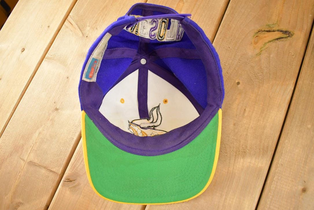 Vintage 1990s Minnesota Vikings Strap Back NFL Hat / 90's Embroidered Football Cap
