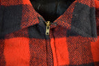 Vintage 1980s Wool Buffalo Plaid Button Up Shacket Men's XL