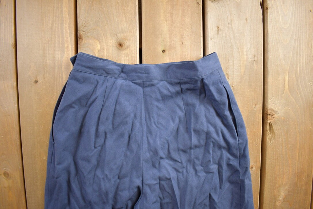 Vintage 1980s Paula Saker Blue Trousers Size 26x30