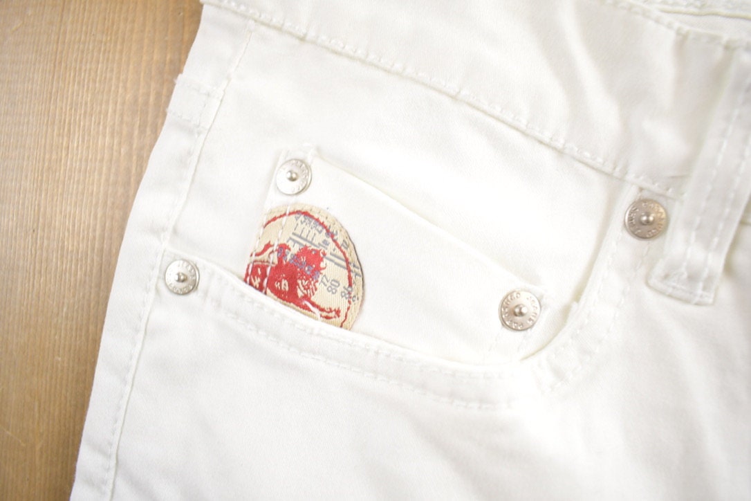 Vintage 1990s Parasuco White Denim Jeans Size 29x32