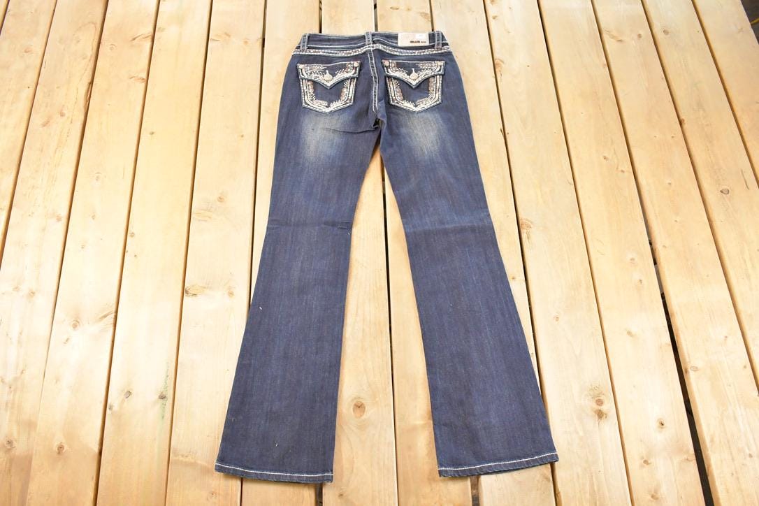 Vintage Deadstock Y2K Grace In LA Bedazzled Low Rise Jeans Women's Size 27 x 32