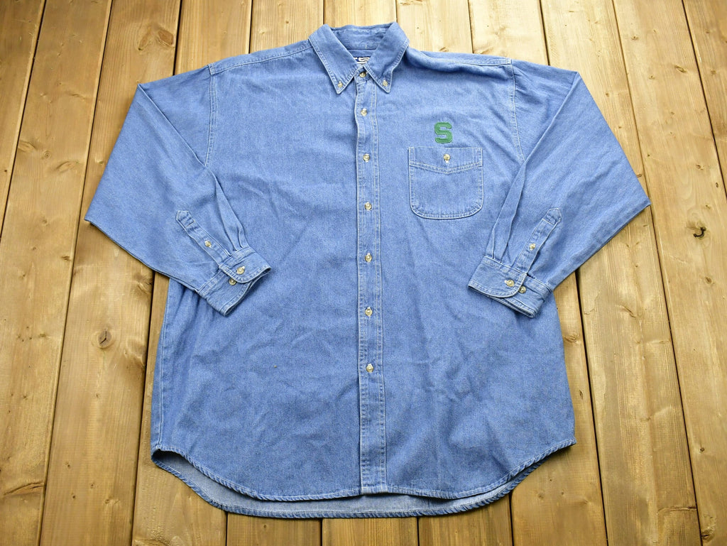 Vintage 90's Michigan State Spartans Button Up Shirt