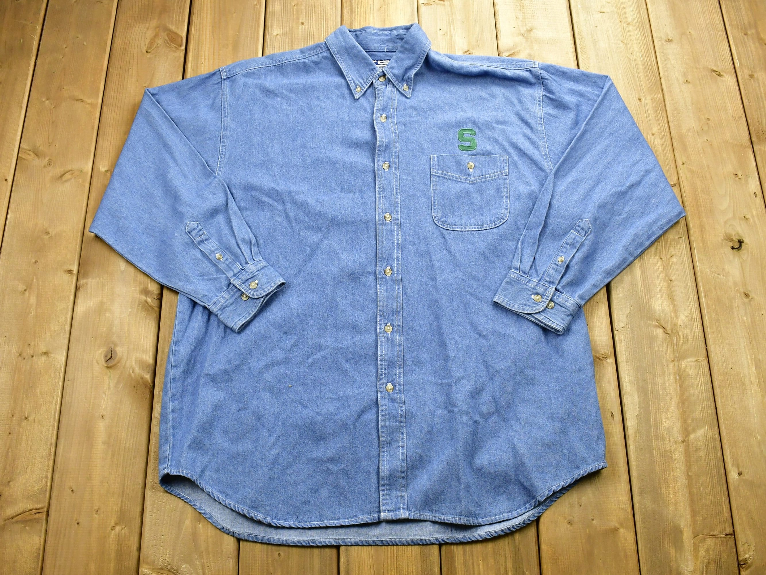 Vintage 90's Michigan State Spartans Button Up Shirt