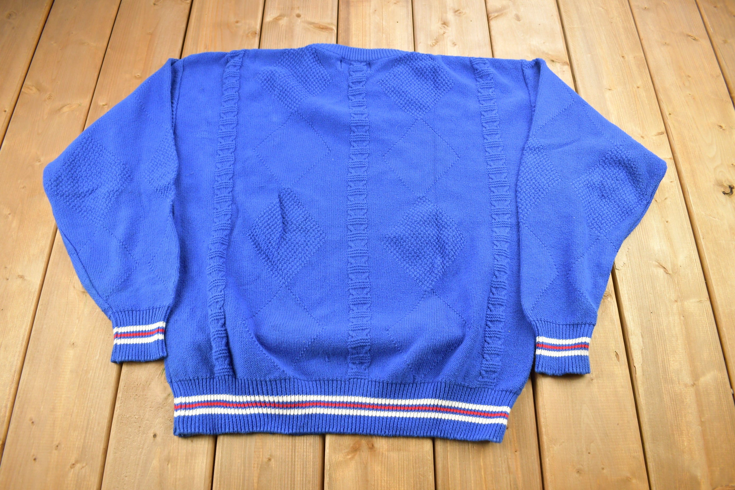 Vintage 1990s Van Huesen Golfing Theme Knitted Crewneck