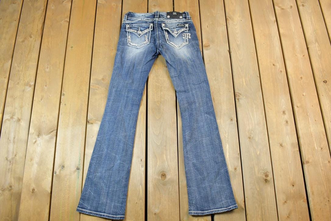 Vintage Y2K Miss Me Bedazzled Low Rise Jeans Size 26x31