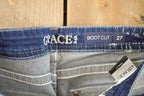 Vintage Deadstock Y2K Grace In LA Bedazzled Low Rise Jeans Women's Size 27 x 32