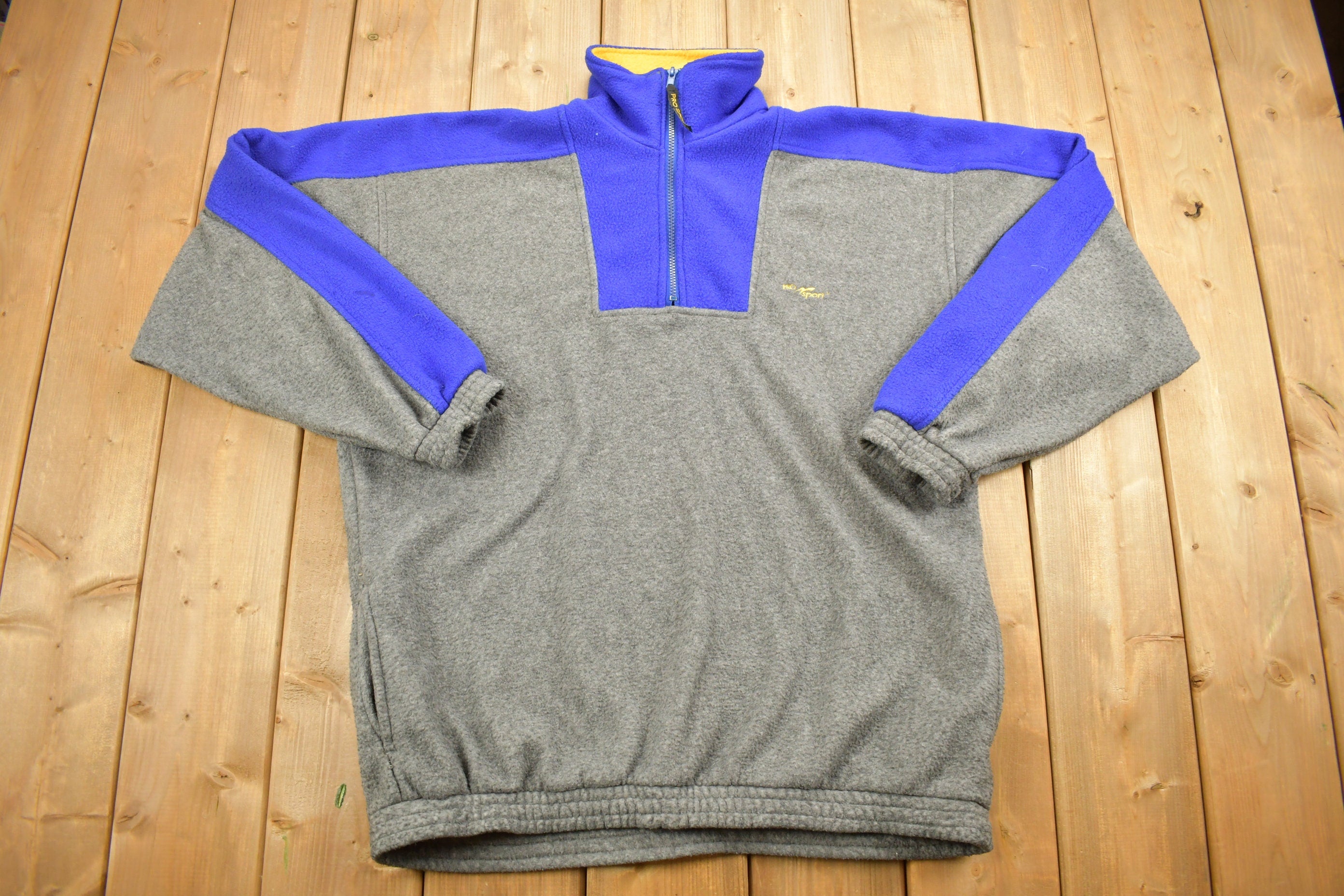 Vintage 1990s Pro Sport Quarter Zip Fleece Sweater