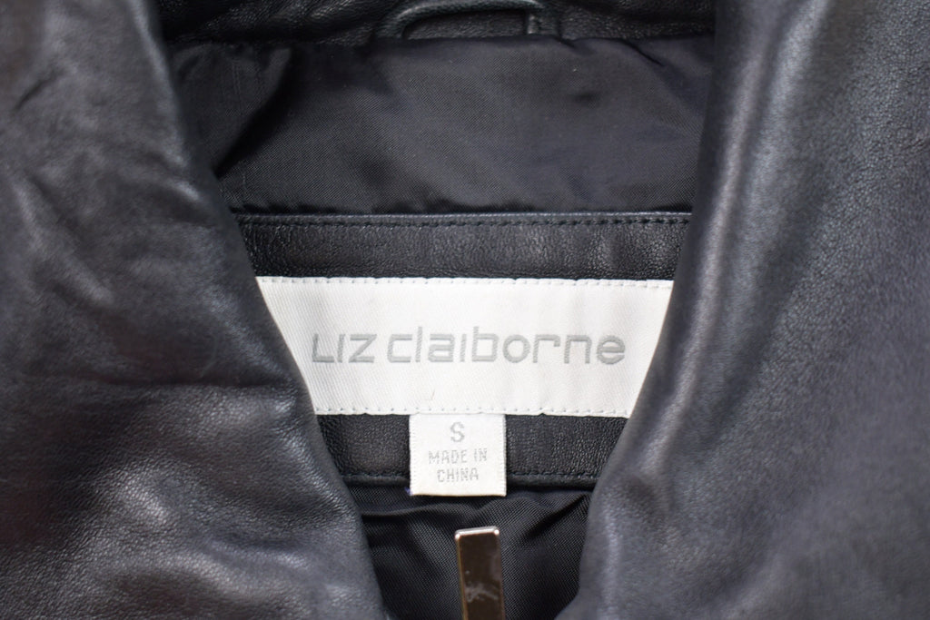 Vintage 1990s Liz Claiborne Leather Varsity Jacket