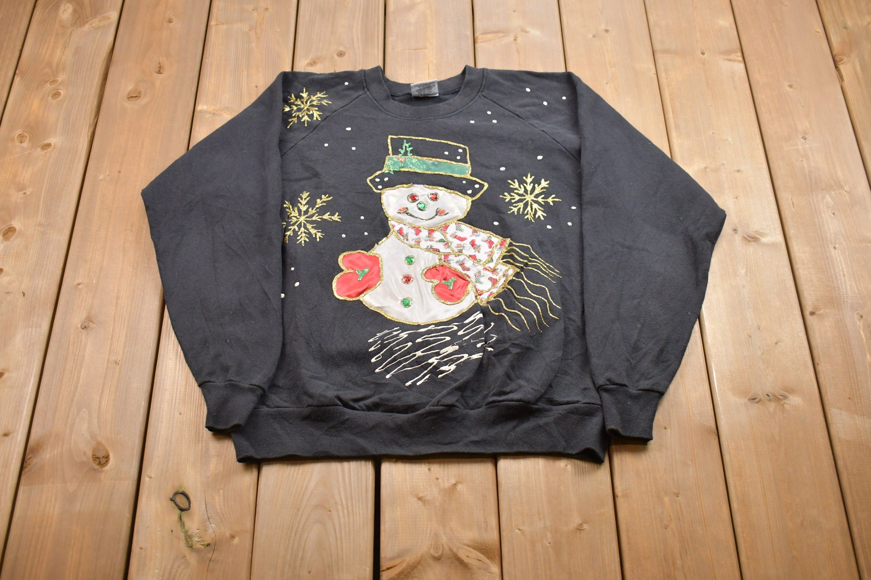Vintage 1990's Happy Snowman Christmas Sweater