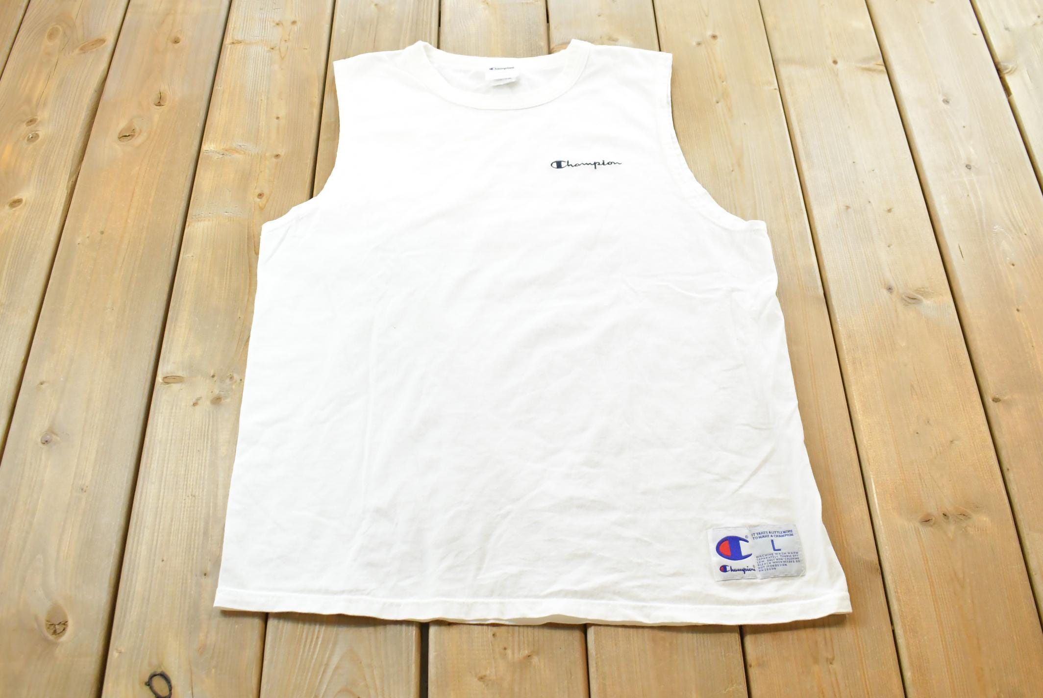 Vintage 1990s Champion Spellout Tank Top Men's L