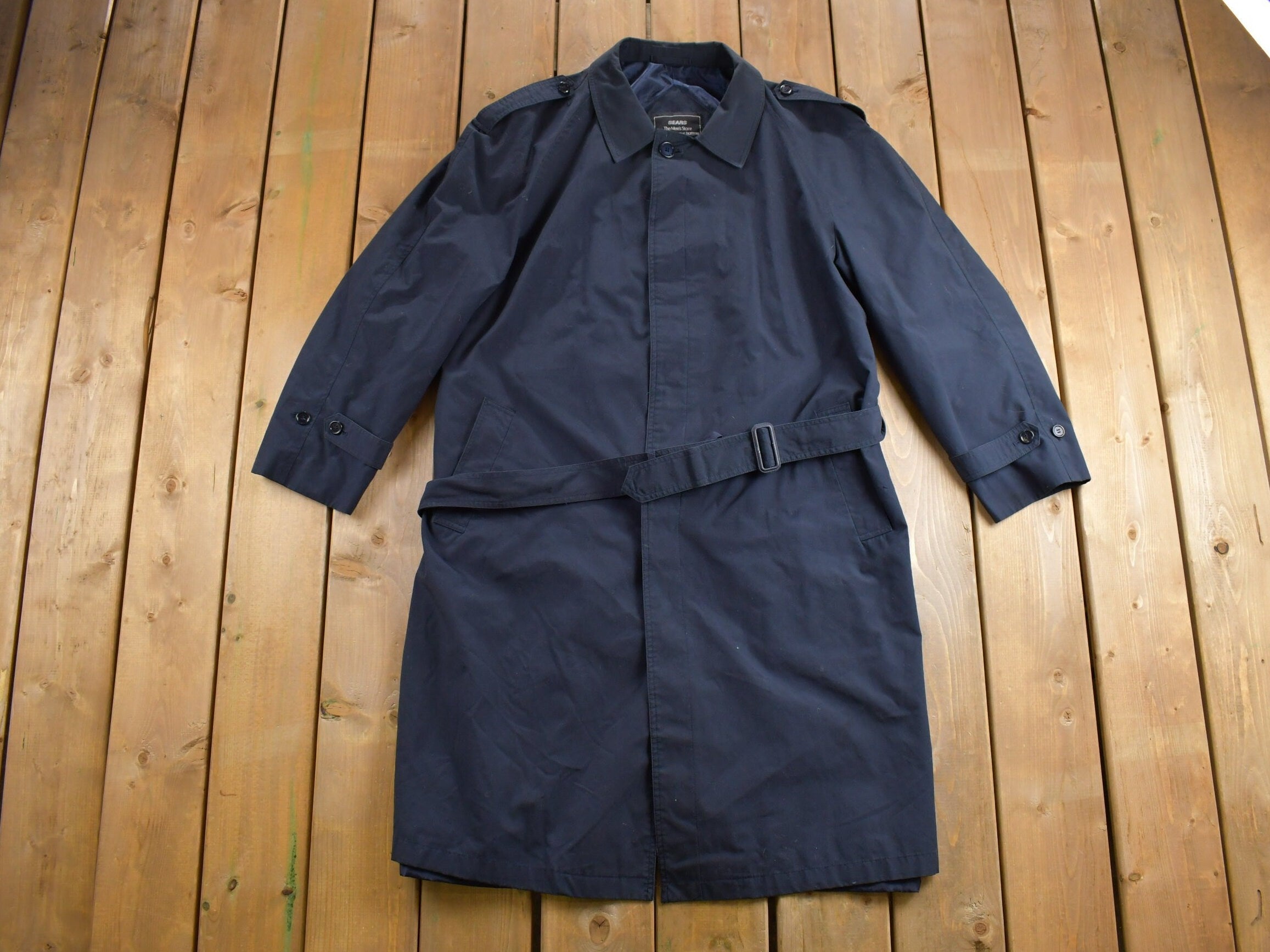 Vintage 1980s Sears Full Length Trench Coat
