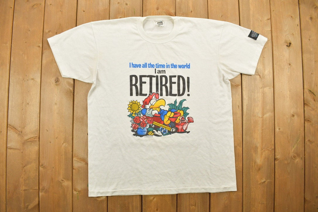 Vintage 1990s Funny Retirement Graphic T Shirt