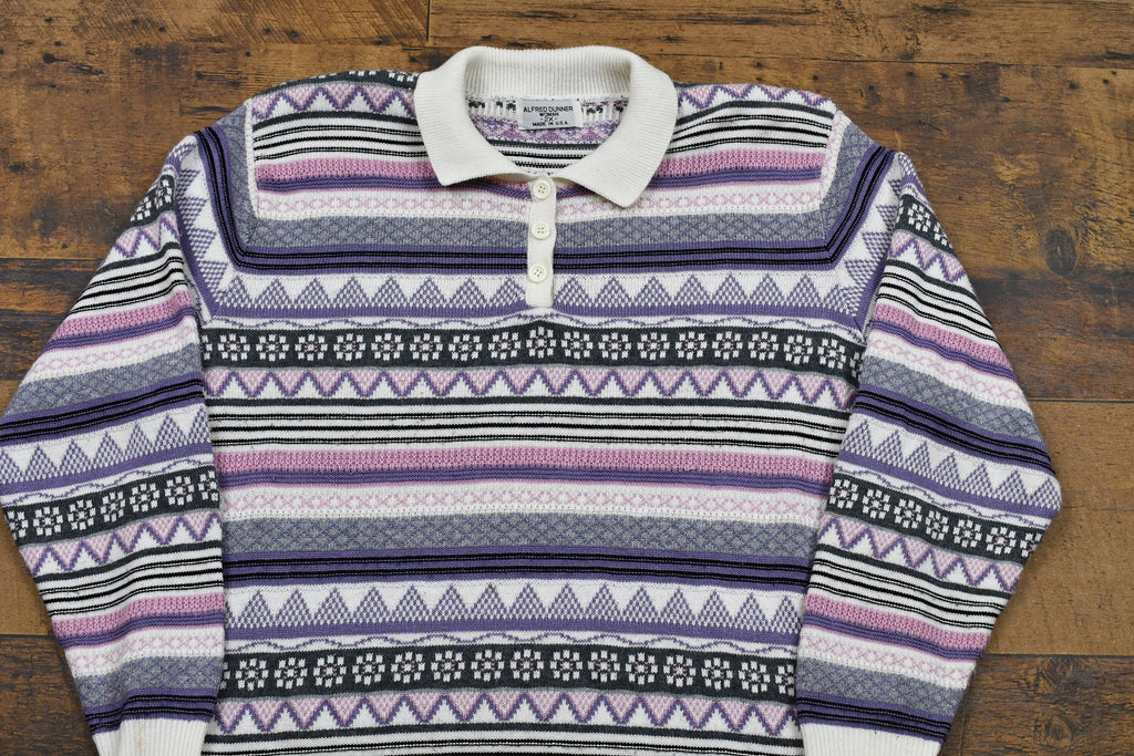 Vintage 1990s Alfred Dunner Womans Collared Knit Sweater