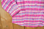 Vintage 1990s Womens Pink Plaid Button Up Shirt