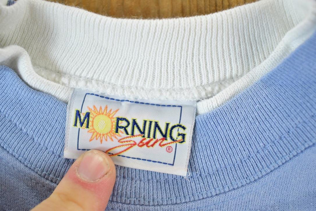 Vintage 1990s Morning Sun Winter Wonderland Double Collar Crewneck Sweatshirt Mens XL