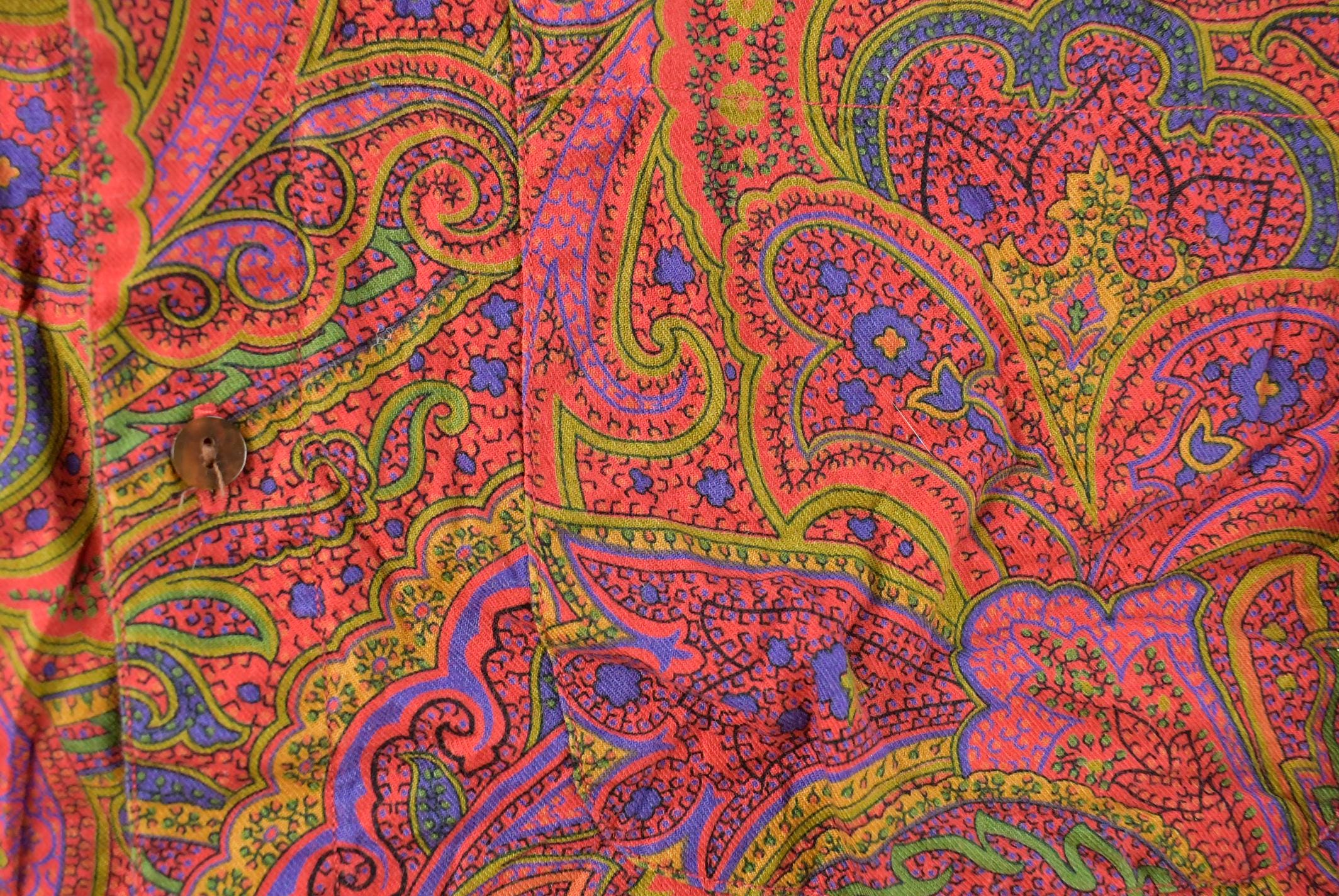 Vintage 1980s Paisley Abstract Button Up Shirt Men's Medium /