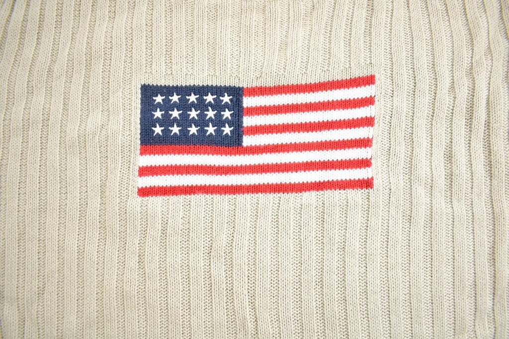Vintage 1990s American Flag Simply The Best Knit Crewneck Sweater