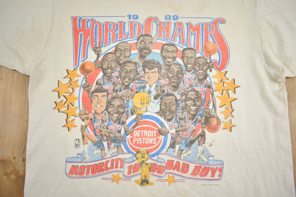 Vintage 1989 Detroit Pistons NBA World Champs Graphic T-Shirt