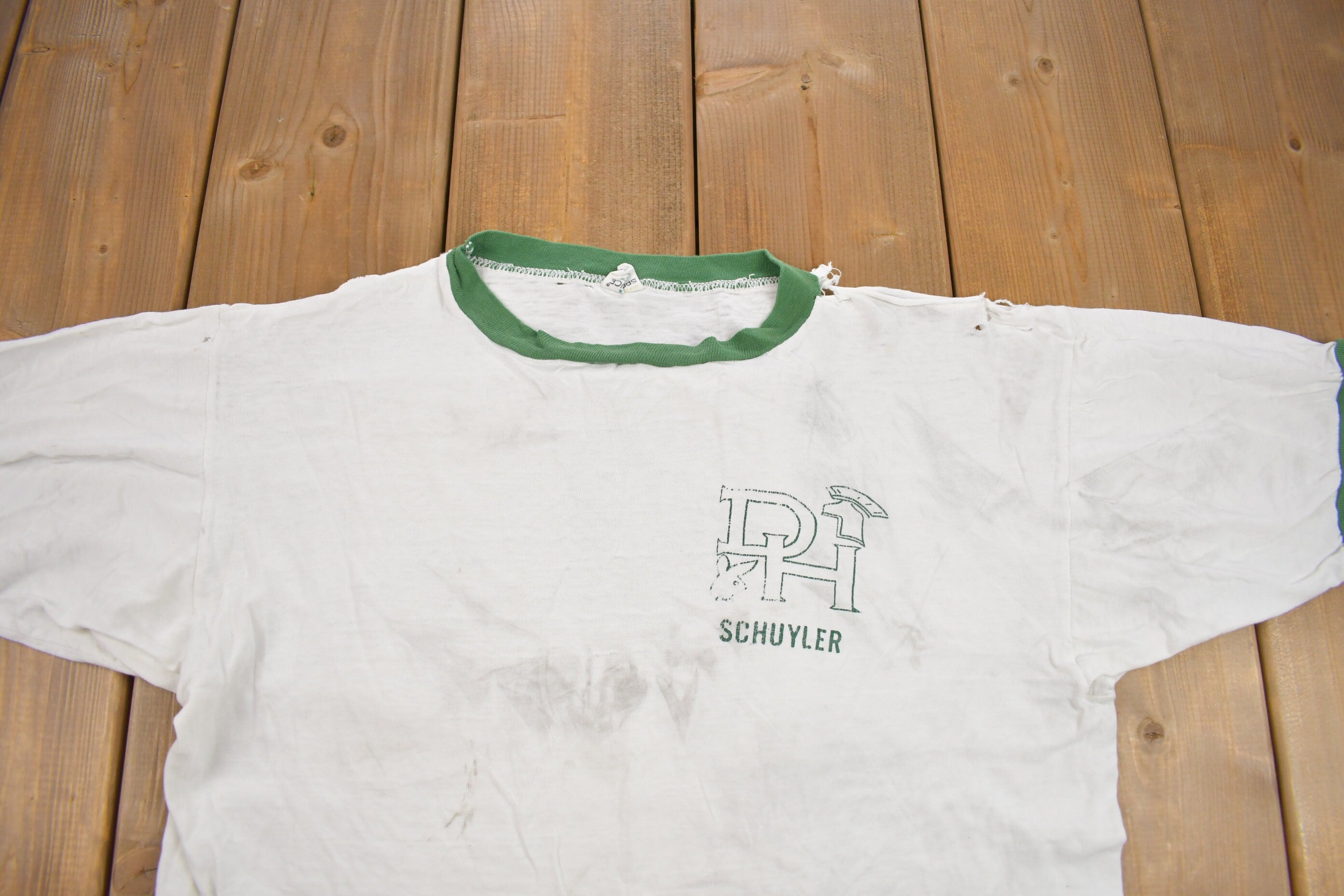 Vintage 1990s PH Schuyler School Graphic T Shirt
