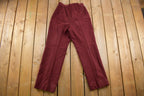 Vintage 1950s Pendleton 100% Virgin Wool Red Trousers Size 28 x 30