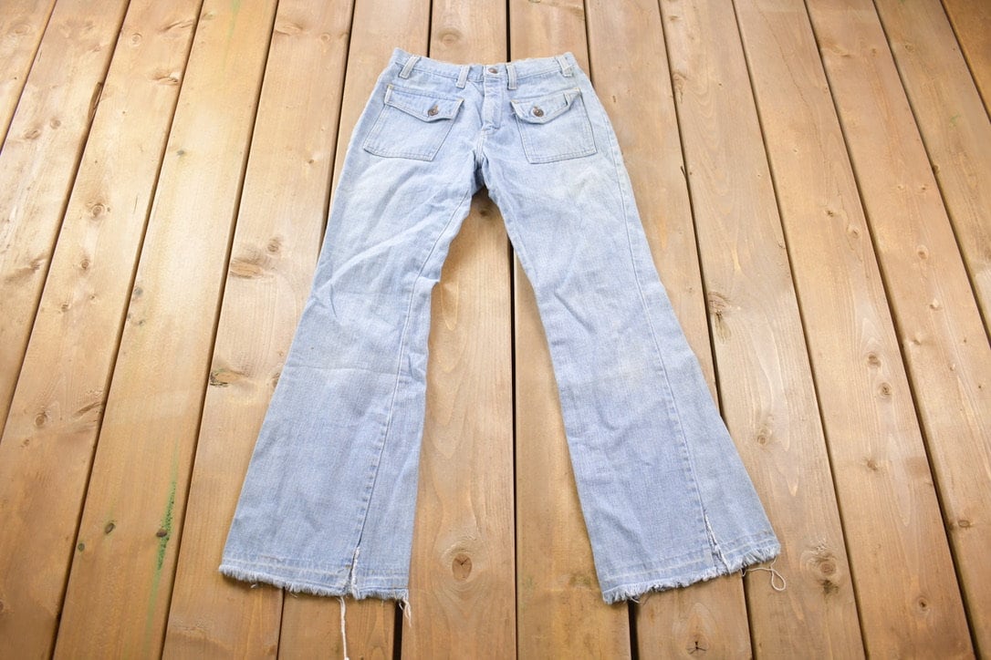 Vintage 1970s Light Wash Bootcut Jeans Size 26 x 27.5