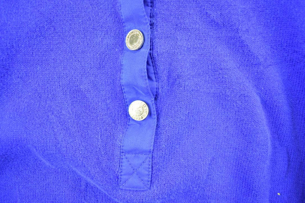 Vintage 1990s Lauren By Ralph Lauren Quarter Button Fancy Dress Up Knit Crewneck Sweater / 90s Crewneck / Made In USA / Preppy Sweater