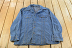 Vintage 1970s Lee Western Style Pearl Snap Button Up Denim Shirt Men's Large